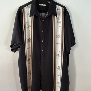 Classic Black Palm Tree Button Down Shirt